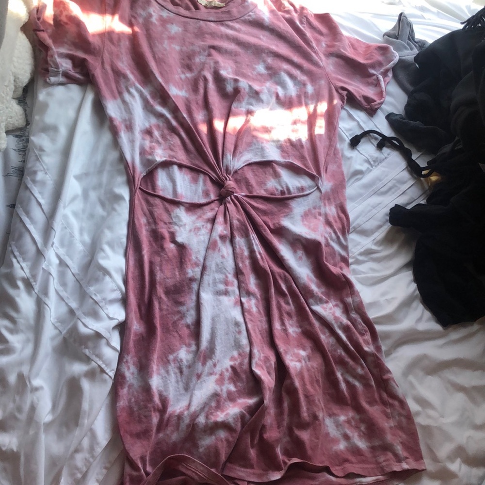Tye dye pink and white dress